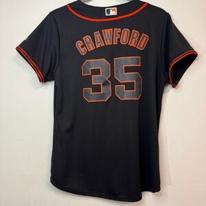 Nike Brandon Crawford San Francisco Giants Black MLB Baseball Jersey Youth Large
